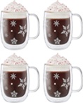 Coffee Glass Mug 12oz. 355ml Holiday 4pc Set PROMO
