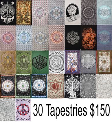 30 Packaged New Age Boho Tapestries