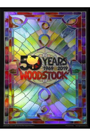 12  Woodstock Stained Glass 50th Anniversary Foil Poster