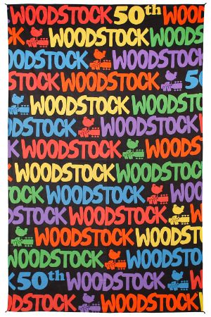 Woodstock 50th Anniversary Linear Logo Tapestry 60x90 in 6pc