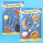 8pc AST PLASTIC DRINKS/SNACKS MAGNETS