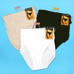 PANTY,M.FIBER HIGH CUT BLK/WHT/TAN