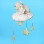 CLOUD & LAMB PLUSH MOBILE W/PINK EMBROIDERY