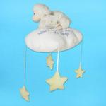 CLOUD & LAMB PLUSH MOBILE W/BLUE EMBROIDERY