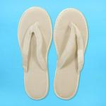 LADIES SIZE 9 CLOSED THONG IVORY VELVET FLIP FLOPS