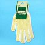 WOMEN'S KNIT PVC DOTTED PALM GLOVES WHITE/YELLOW