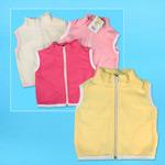 Toddler Fleece Vest w/ Zipper - Assorted Colors -