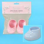 2pc AST PLASTIC BABY SHOE PARTY FAVOR