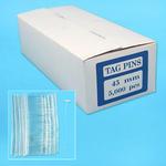 45mm PLASTIC WHITE TAG PIN 5000pcs PER BOX