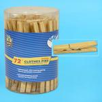 72pc WOODEN CLOTHES PINS IN ACETATE CYLINDER