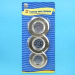 3pc AST SIZE CHROME PLATED SINK STRAINER
