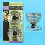 2pc STEEL SILVER SPIRAL EGG CUP
