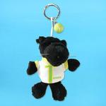 10cm KEYRING TENNIS PANTHER - BLACK