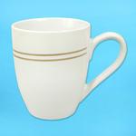 16oz WHITE PROCELAINw GOLD LINES MUG