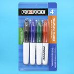 4pk AST PLASTIC BARREL PERMANENT MARKERS